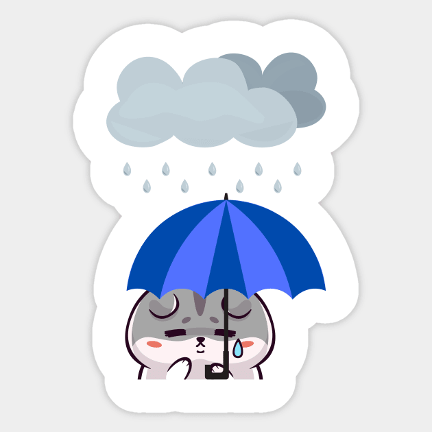 Sad Cat In Grunge Sticker by GraphicsLand